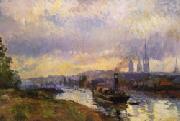Albert Lebourg Tug Boats at Rouen oil painting on canvas